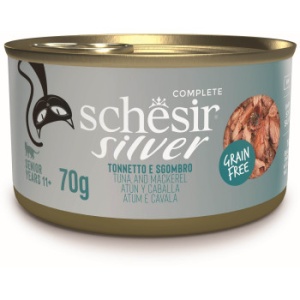 Schesir Silver Conserva, cu Ton si Macrou, hrana umeda pisici, 70G