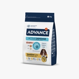 Advance Dog Sensitive Somon și orez, hrana uscata caini, 3KG