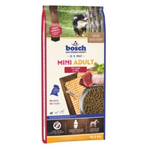 Bosch Mini Adult cu Miel si Orez, hrana uscata caini, 15KG