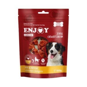 Enjoy Carnivore Lollipop Fit & Fetch cu Pui, recompensa caini, 300G