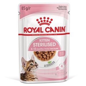 Royal Canin Kitten Sterilised, hrana umeda pisica sterilizata junior (in sos), 12 x 85G