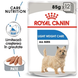 Royal Canin Light Weight Care Adult, hrana umeda caine, limitarea cresterii in greutate (pate), 12 x 85G