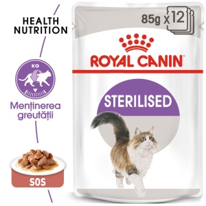 Royal Canin Sterilised Adult hrana umeda pisica sterilizata (in sos), 12 x 85G