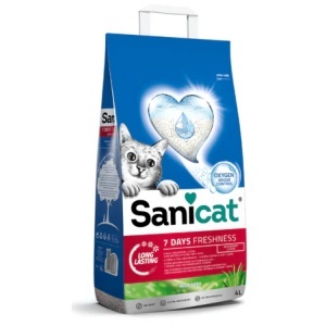 Sanicat 7Days Aloe Vera, nisip igienic pisici , 4L