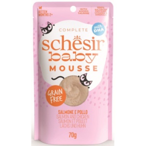 Schesir Baby Plic, Mousse cu Somon, hrana umeda pisici, 70G