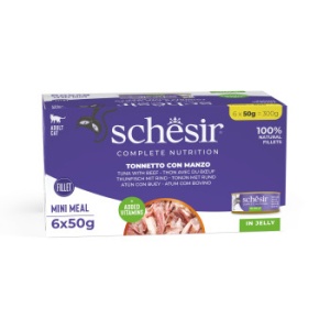 Schesir conserva Ton si Vita in jeleu, hrana umeda pisici, 6x50G