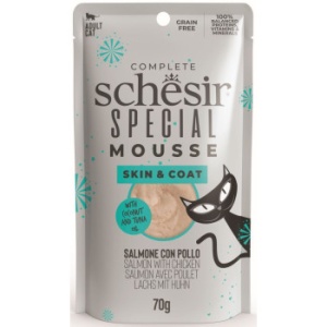 Schesir Special Skin and Coat Plic, Mousse cu Somon si Pui, 70G