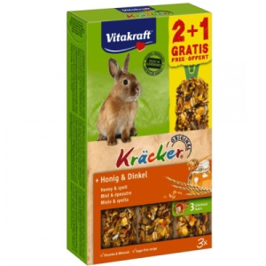 Vitakraft Baton Kracker Miere, suplimente iepuri, 112G + 56G Gratis