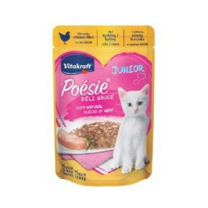 Vitakraft Poesie Plic Junior Pui in Sos, hrana umeda pisici, 85G