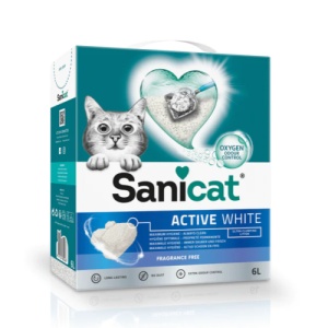 Nisip pentru litiera Sanicat Active White, nisip igienic pisici, 6L
