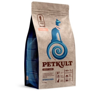 Petkult Adult Care Sterilized Somon, hrana uscata pisici, 2KG