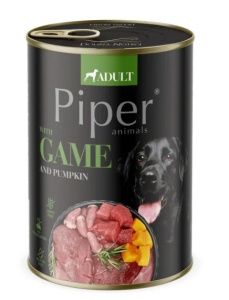 PIPER DOG- Carne de vanat si dovleac, hrana umeda caini, 400G