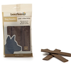 Recompensa pentru caini Beeztees Snack Strips miel cu orez, 150G