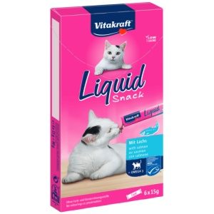 Vitakraft Somon si Omega 3, snack lichid pisici, 6x15g