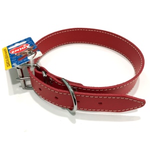 Zgarda din piele Enjoy XXL Rosu, 30x640mm