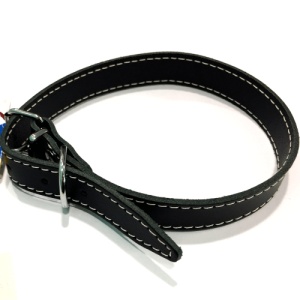 Zgarda reglabila din piele Enjoy, XL Negru, 22x550mm