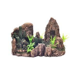 Decor pentru acvariu Enjoy Piatra cu plante, 21.5x10.5x13.5 cm