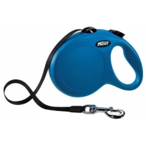 Lesa pentru caini Flexi New Classic Albastru cu banda, L 5 M