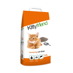 Nisip aglomerant pentru litiera Sanicat Kittyfriend, nisip igienic pisici, 10L