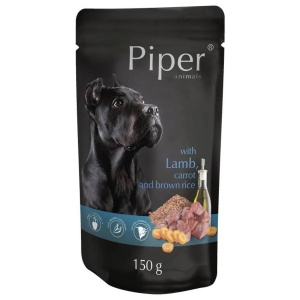 Piper Adult- Carne de miel, morcovi si orez brun, hrana umeda caini, 150G