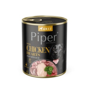 PIPER DOG- Inimi de pui si spanac, hrana umeda caini, 400G