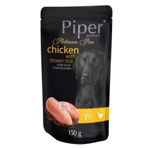 Piper Pure- Carne de pui si orez brun, hrana umeda caini, 150 G