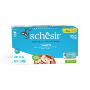 Schesir conserve cu ton in jeleu, hrana umeda pisici, 6x50G