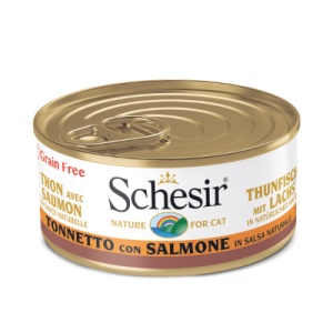 Schesir cu Ton si Somon in Suc Propriu, hrana umeda pisici, 70G