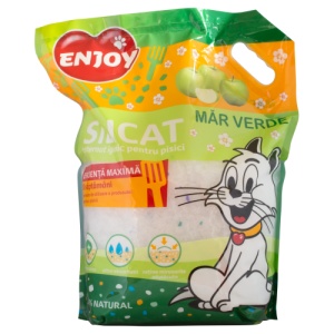 Silicat pentru litiera cu mar verde Enjoy, 7.6L