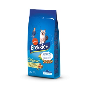 Brekkies Cat Adult Delicious Somon și Ton, hrana uscata pisici, 20KG