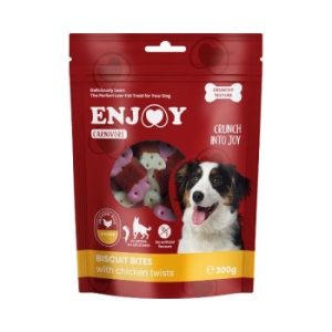 Enjoy Carnivore Biscuit Bites cu Pui, recompense caini, 300G