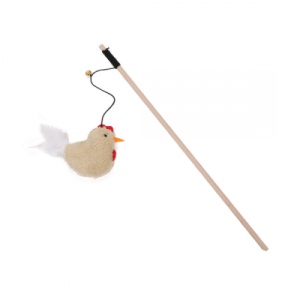Jucarie pentru pisici Enjoy Undita din lemn, 40cm
