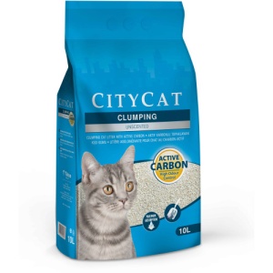 Nisip pentru pisici, City Cat Clumping Act Carbon, 10L/8,5 kg