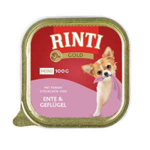 Rinti Gold Mini cu Rata si Pui, hrana umeda caini, 100G