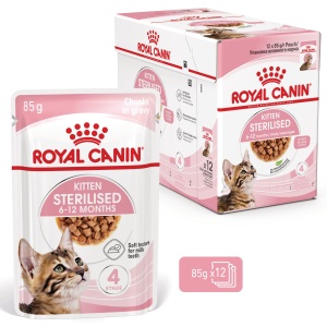 Royal Canin Kitten Sterilised, hrana umeda pisica sterilizata junior (in sos), 12 x 85G - Img 2