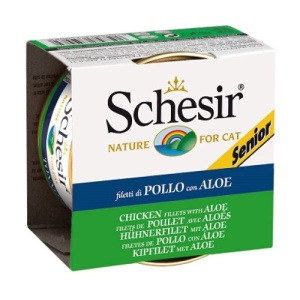 Schesir Senior Pui si Aloe, hrana umeda pisici, 85G