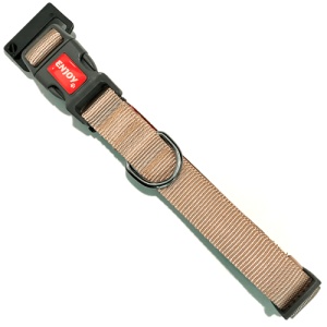 Zgarda bej pentru caini din nylon si neopren Enjoy, 42-62 cm