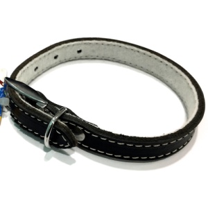 Zgarda din piele Enjoy HQ M Negru, 15x400mm