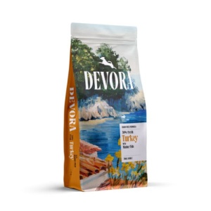 Devora Starter & Junior Grain Free Multi - Protein Curcan si Peste Marin, hrana uscata pentru caini, 7.5 kg
