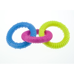 Jucarie pentru caini inele colorate Enjoy, 16 cm