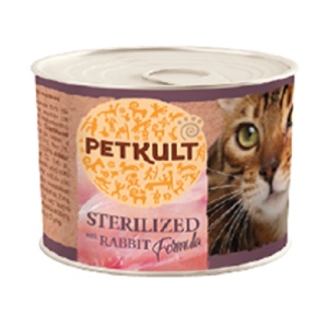 Petkult Sterilised Iepure, hrana umeda pisici, 185G