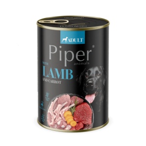 Piper Adult- Carne de miel, morcovi si orez brun, hrana umeda caini, 400G