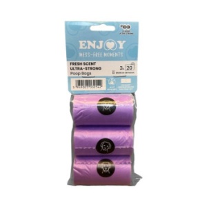 Pungi igienice pentru caini Enjoy Fresh Scent Ultra-Strong, 3 role