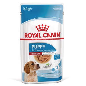 Royal Canin Medium Puppy, hrana umeda caine junior (in sos), 10 x 140G