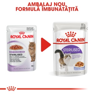 Royal Canin Sterilised Adult, hrana umeda pisica sterilizata (in aspic), 12 x 85g - Img 2
