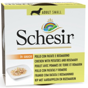 Schesir Adult Small Pui/Cartof, hrana umeda caini, 85G