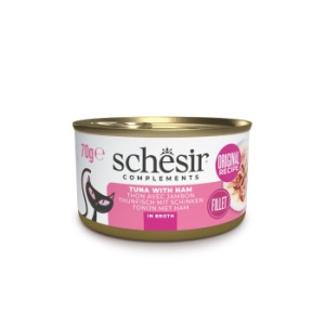 Schesir conserva Ton si Sunca in supa, hrana umeda pisici, 70G