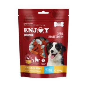 Enjoy Carnivore Calcium Bone Oase cu Pui, recompense caini, 300G