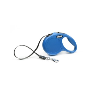 Lesa retractabila pentru caini Flexi New Classic Banda, XS 3M Albastru