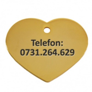 Medalion pentru Caini Fashion Inima L Gold.